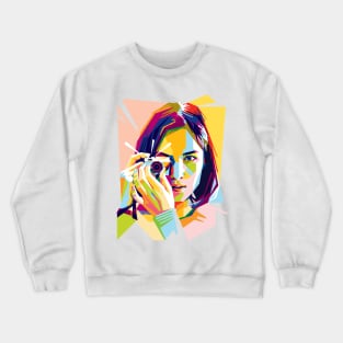 Camera Girl Pop Art Crewneck Sweatshirt